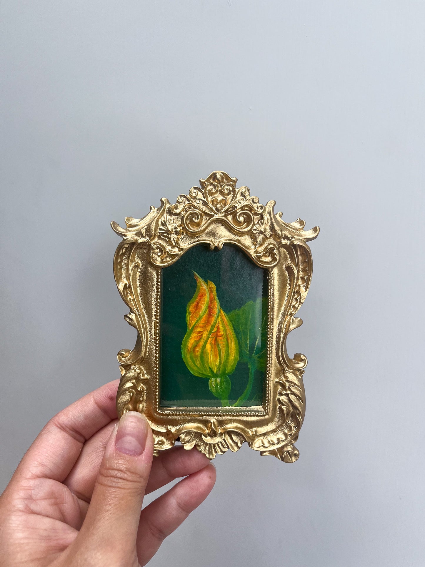 Original Framed Acrylic Painting "Squash Blossom"