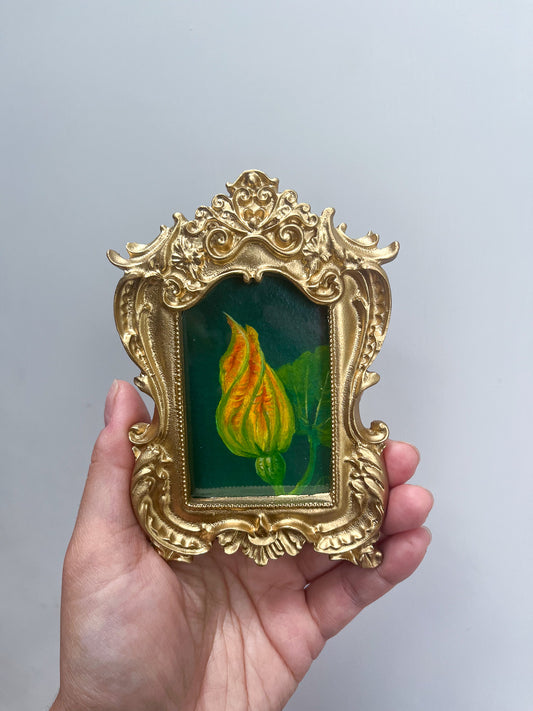 Original Framed Acrylic Painting "Squash Blossom"