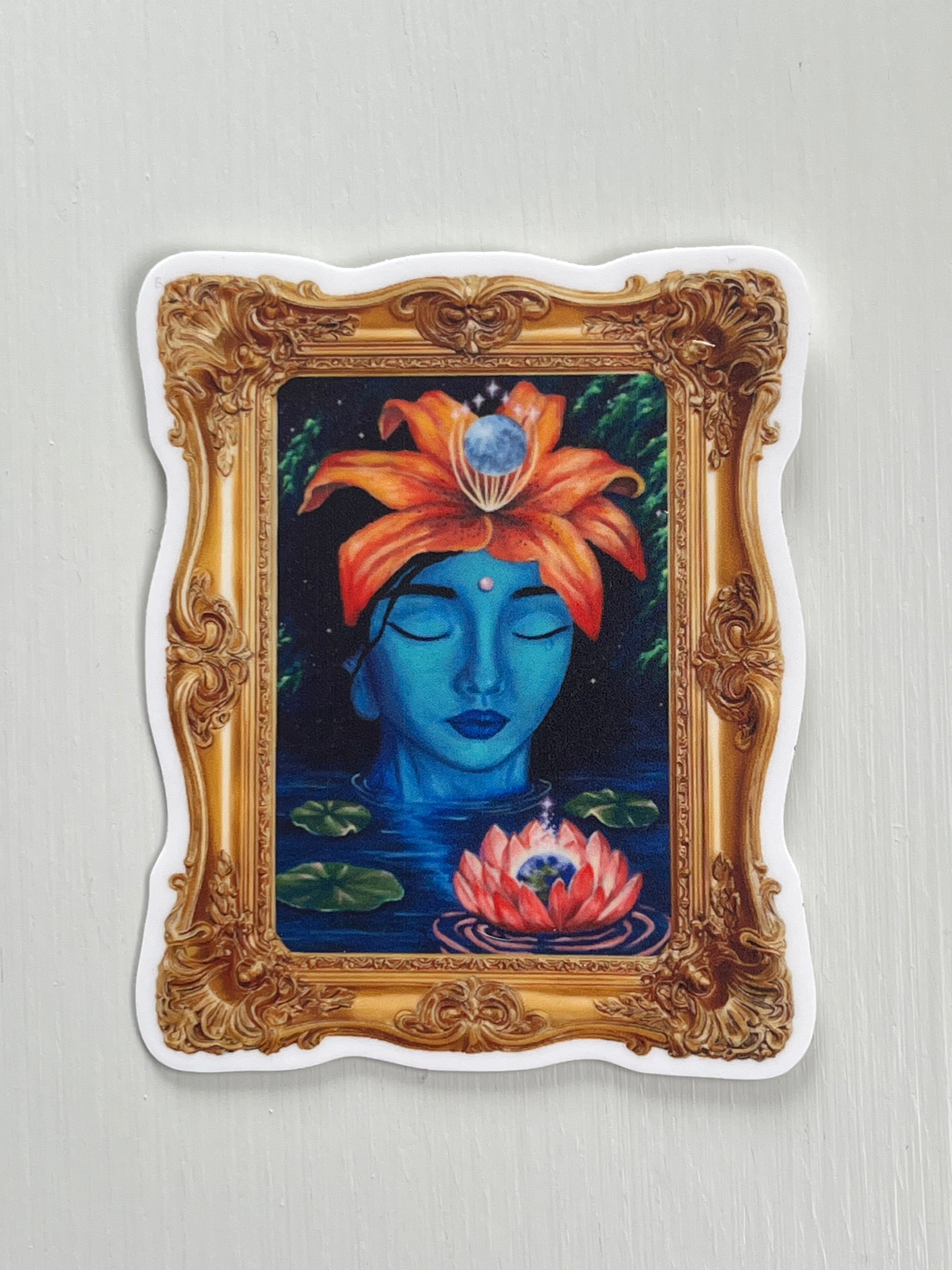 Kuan Yin - Gold Frame Sticker