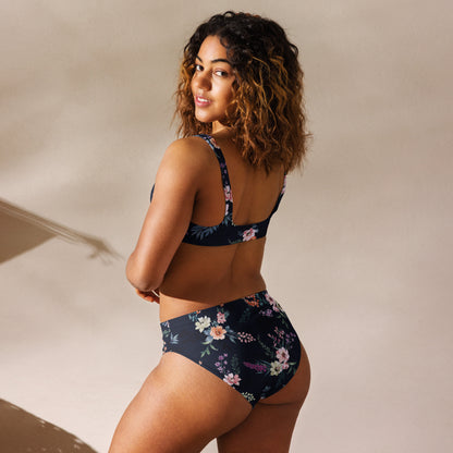 Recycled high-waisted bikini, Vintage Floral