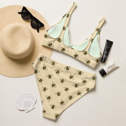 Recycled high-waisted bikini, Queen Bee