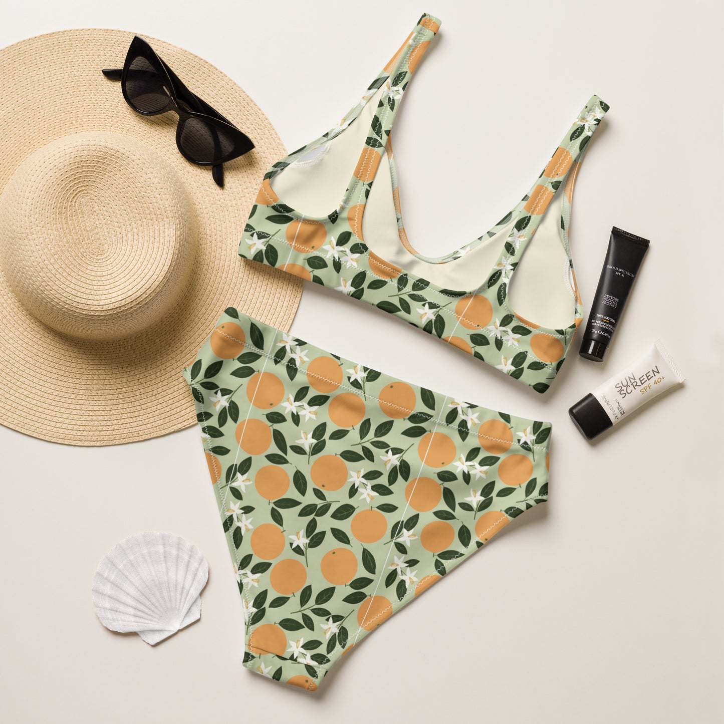 Recycled high-waisted bikini, Clementine