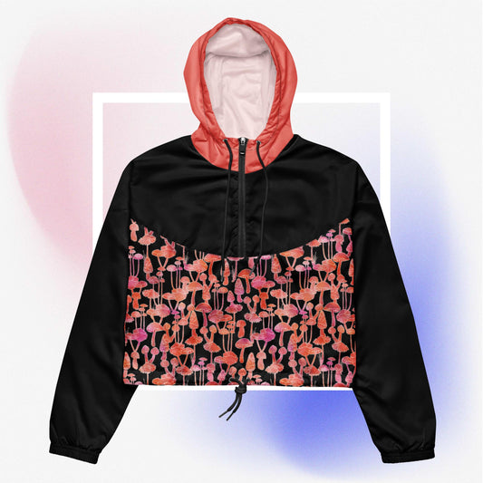 Sunset Shrooms Cropped Windbreaker