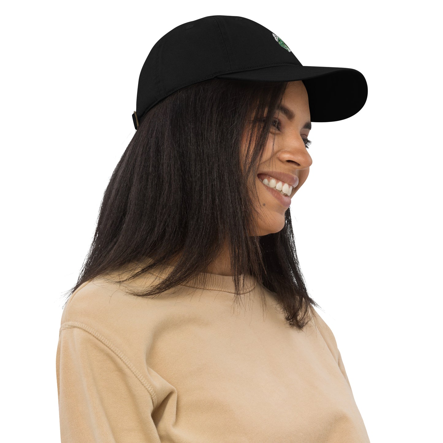 Organic dad hat, Embroidered Variegated Monstera