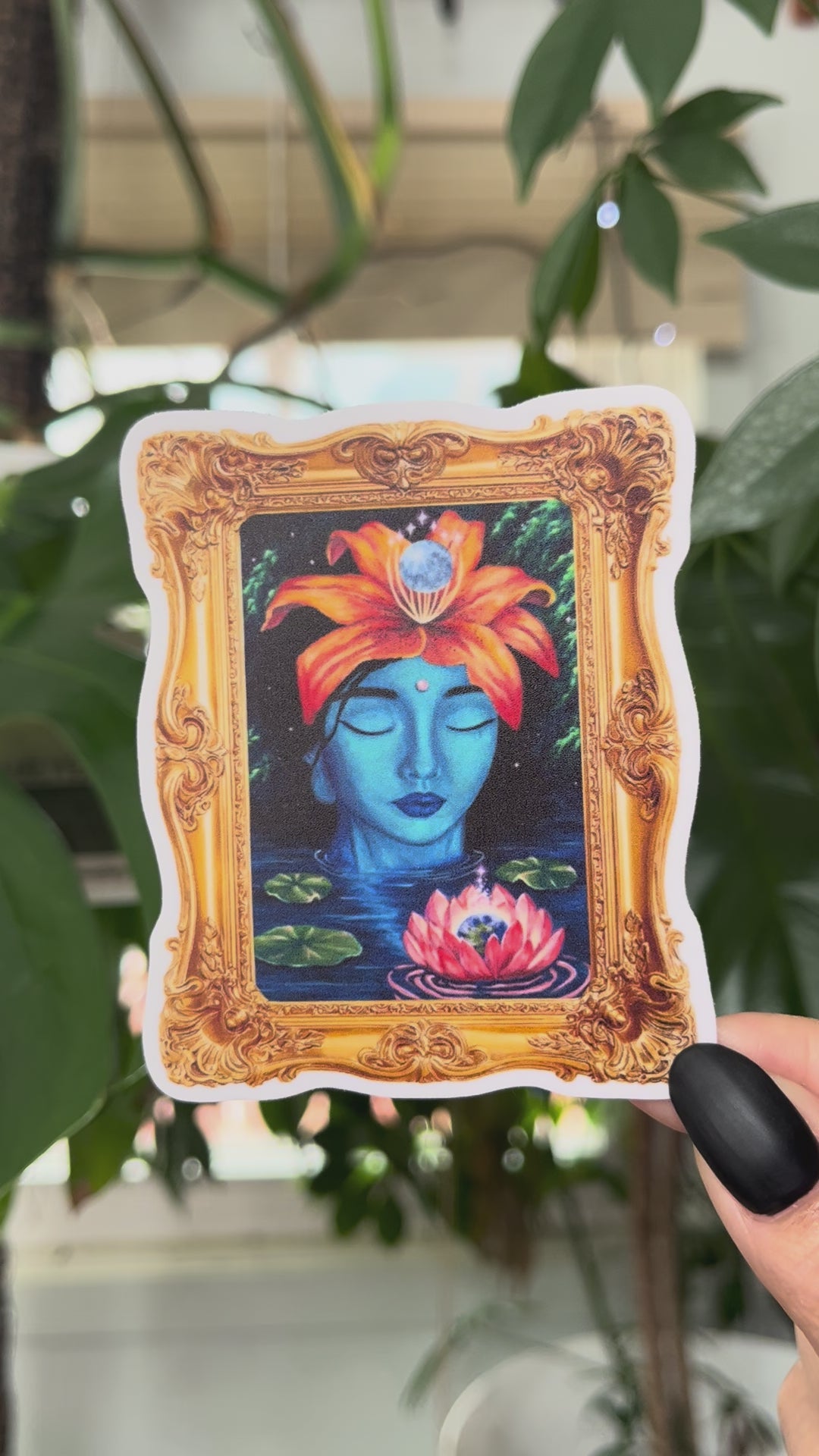 Kuan Yin - Gold Frame Sticker
