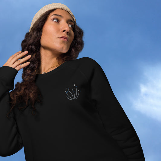 Unisex organic raglan sweatshirt