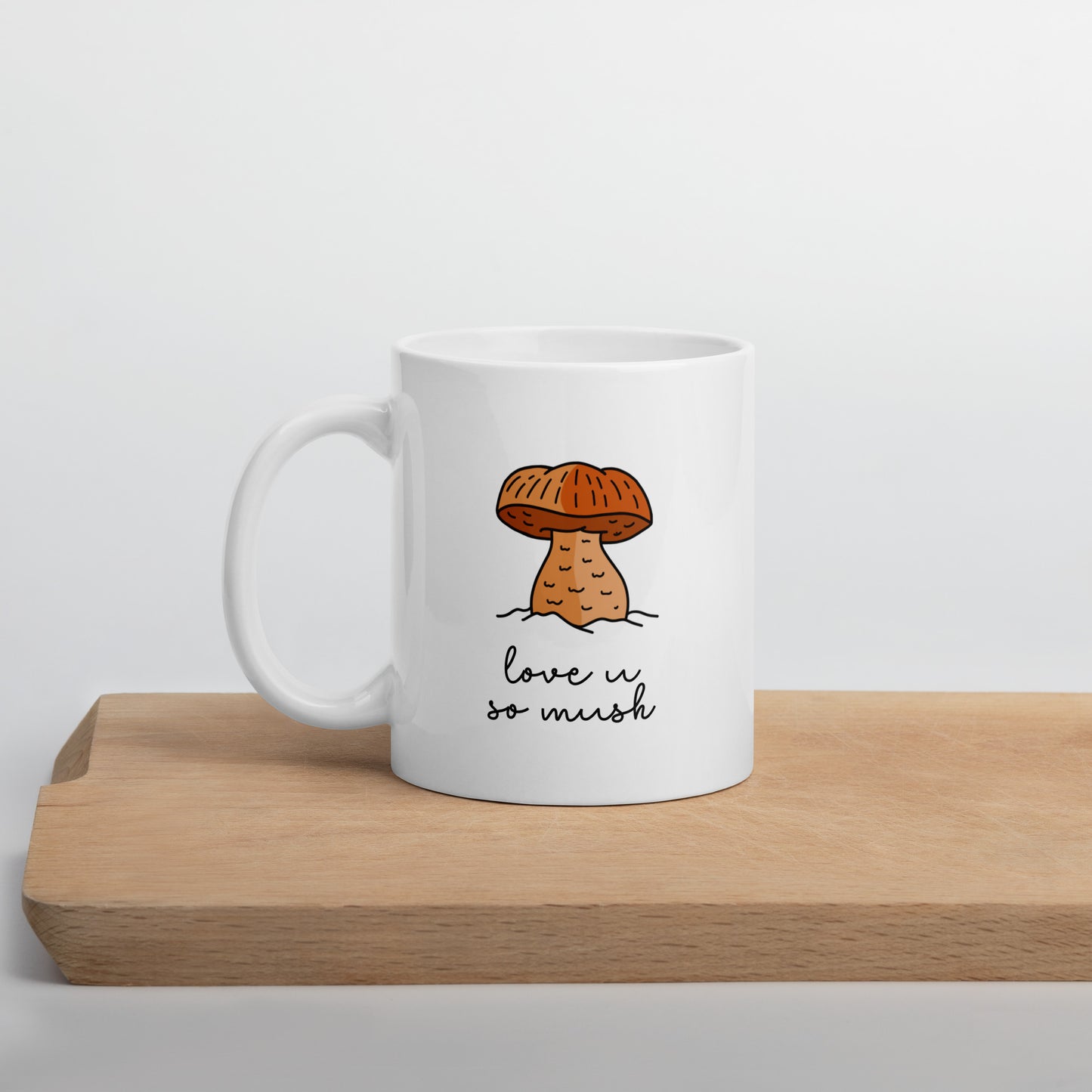 Love U So Mush Mug - Orange Mushroom