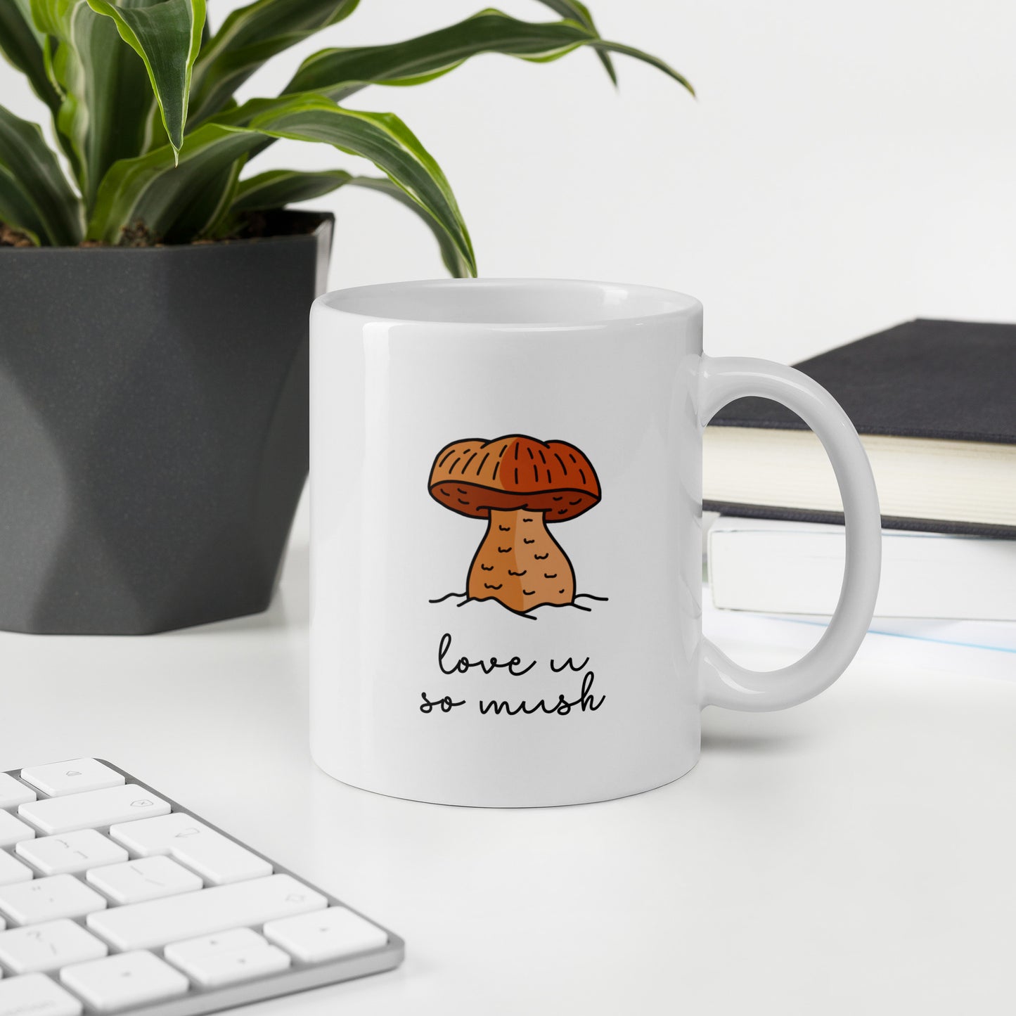 Love U So Mush Mug - Orange Mushroom