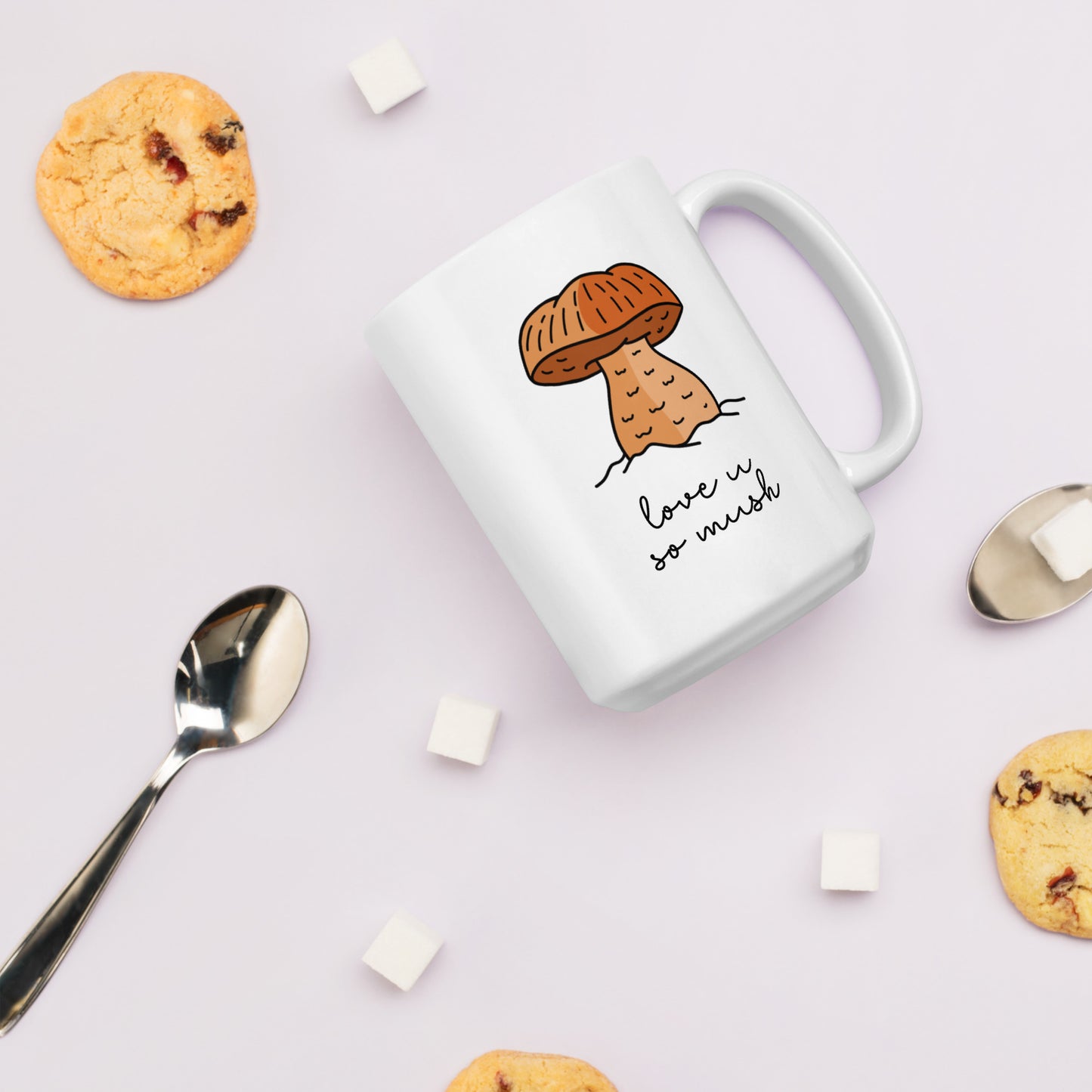 Love U So Mush Mug - Orange Mushroom