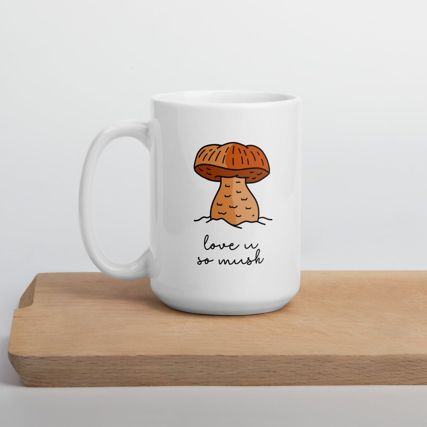 Love U So Mush Mug - Orange Mushroom