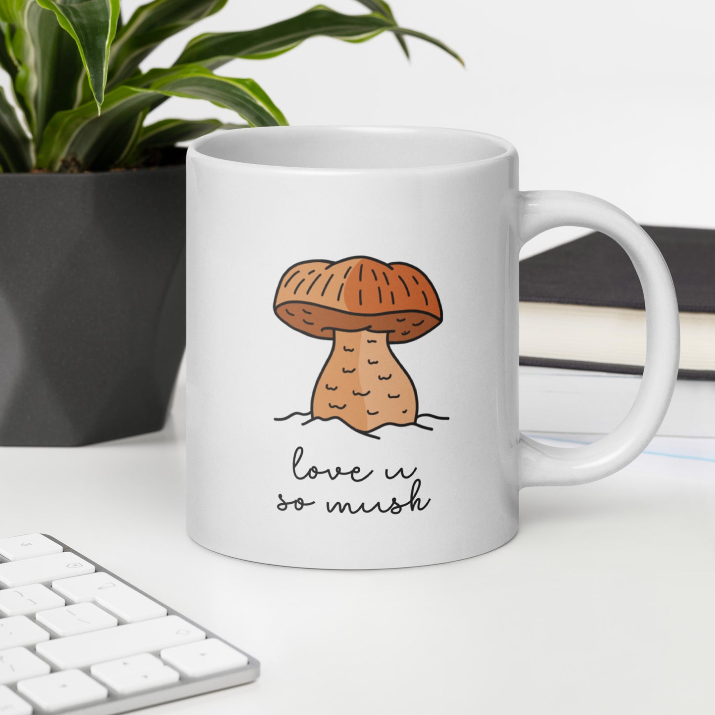 Love U So Mush Mug - Orange Mushroom